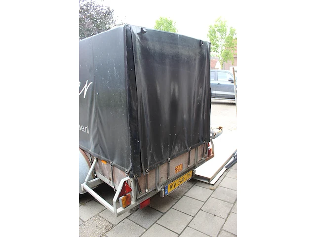 Aanhangwagen euro trailer v2000 dubbelasser met opgebouwde huif met kenteken wv-54-jy. datum eerste toelati... - afbeelding 4 van  4