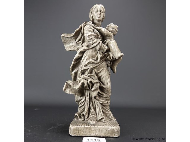 Aardewerk beeld maria met kind - afbeelding 1 van  5
