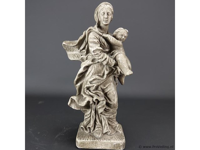 Aardewerk beeld maria met kind - afbeelding 2 van  5