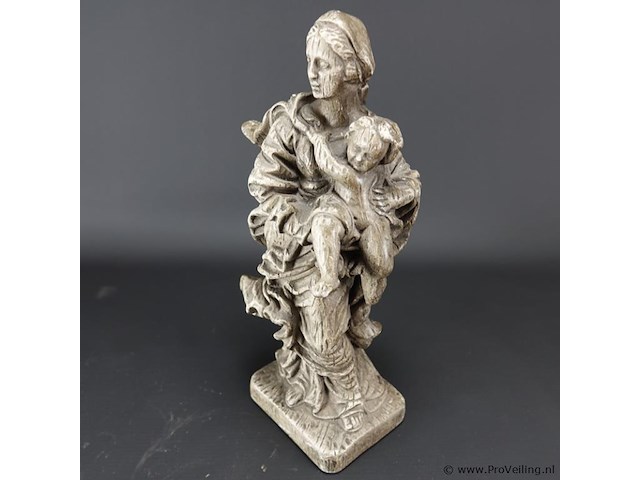 Aardewerk beeld maria met kind - afbeelding 3 van  5