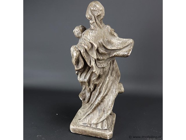 Aardewerk beeld maria met kind - afbeelding 4 van  5