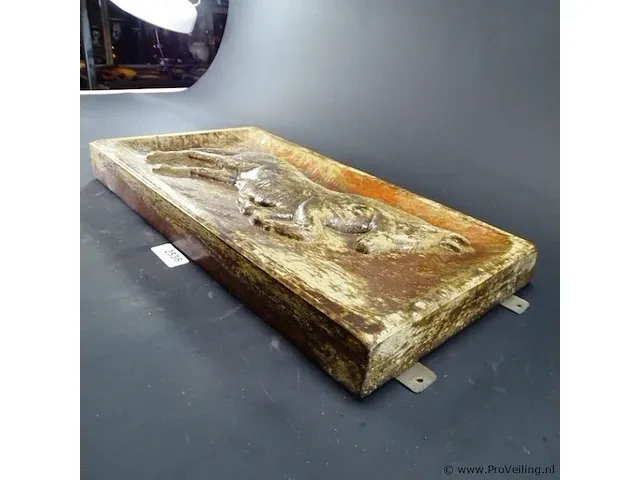 Aardewerk plaque van een paard (gespiegelde versie van kavel 2530) - afbeelding 4 van  5