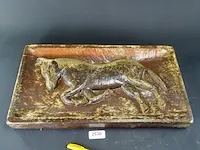 Aardewerk plaque van een paard (gespiegelde versie van kavel 2536) - afbeelding 2 van  5