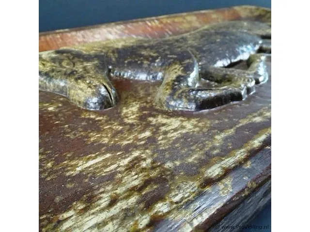 Aardewerk plaque van een paard (gespiegelde versie van kavel 2536) - afbeelding 4 van  5