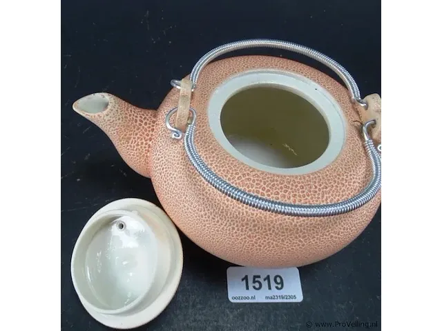 Aardewerk theepot - afbeelding 4 van  5