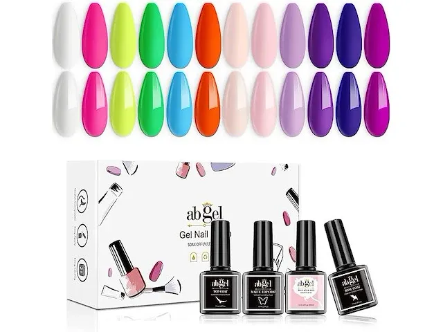 Ab gel nail polish set 12 neon kleuren - afbeelding 2 van  4