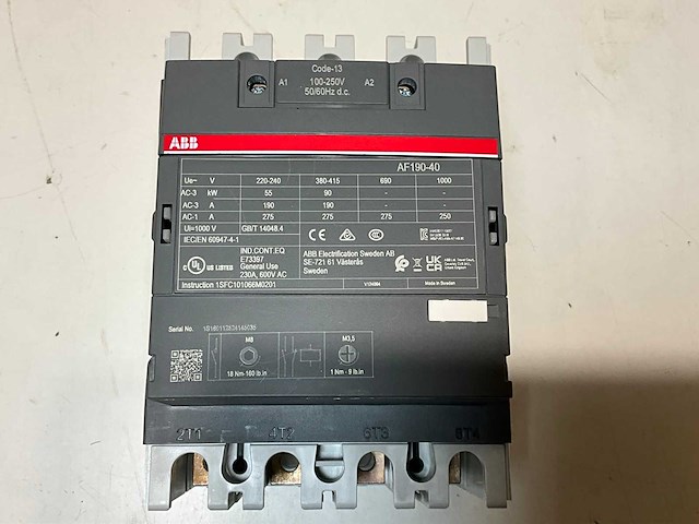 Abb 1sfl487102r1300 a serie magneetschakelaar 90 kw 190a - afbeelding 6 van  9