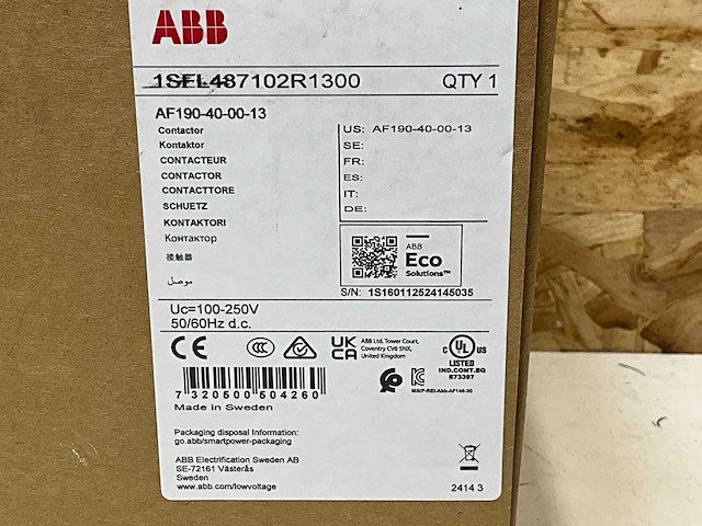 Abb 1sfl487102r1300 a serie magneetschakelaar 90 kw 190a - afbeelding 8 van  9