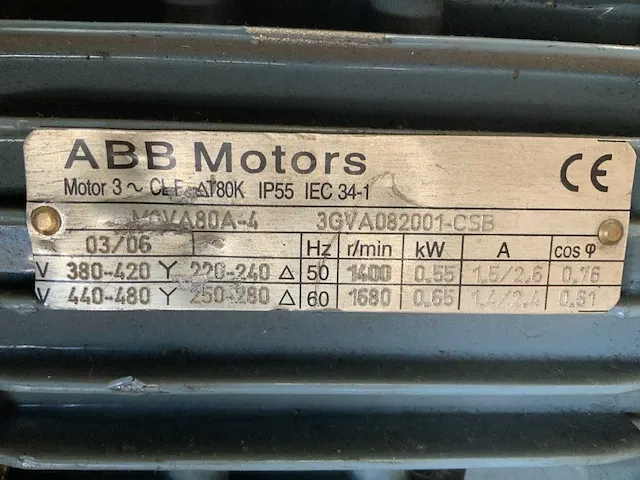 Abb mova80a-4 elektromotor met aanbouwdeel - afbeelding 7 van  7
