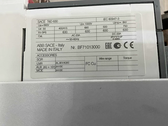 Abb sace t6s 630 installatieautomaat - afbeelding 8 van  8