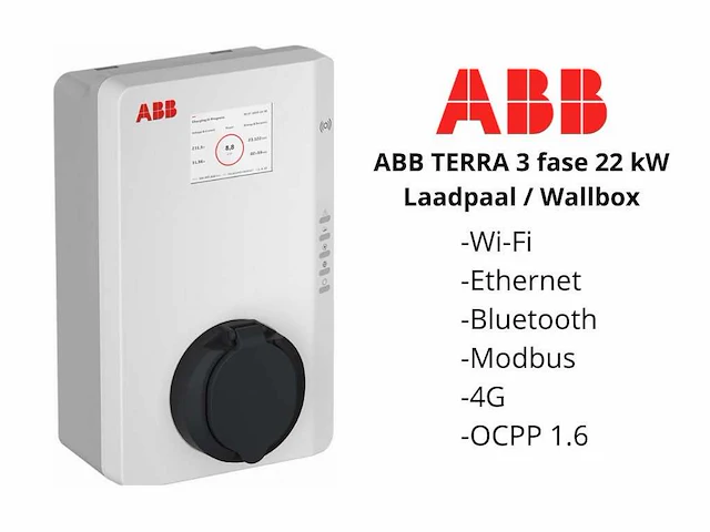 Abb wallbox / laadpaal - terra ac wall t2 3f 32a 4g - afbeelding 3 van  9