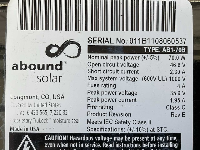 Abound solar ab1-70b zonnepaneel (37x) - afbeelding 8 van  15