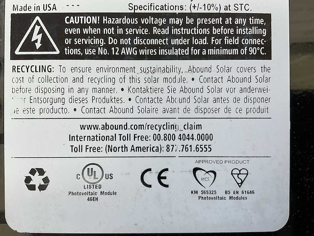 Abound solar ab1-70b zonnepaneel (37x) - afbeelding 15 van  15