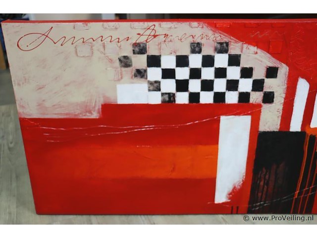 Abstract schilderij - 170x60x5cm - afbeelding 2 van  4