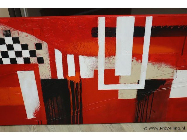 Abstract schilderij - 170x60x5cm - afbeelding 3 van  4