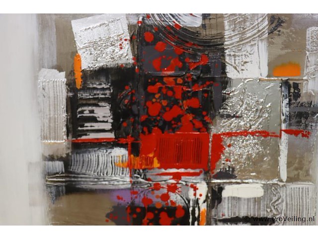 Abstract schilderij - 60x60x3,5cm - afbeelding 2 van  2
