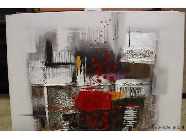Abstract schilderij - 60x60x3,5cm - afbeelding 2 van  3