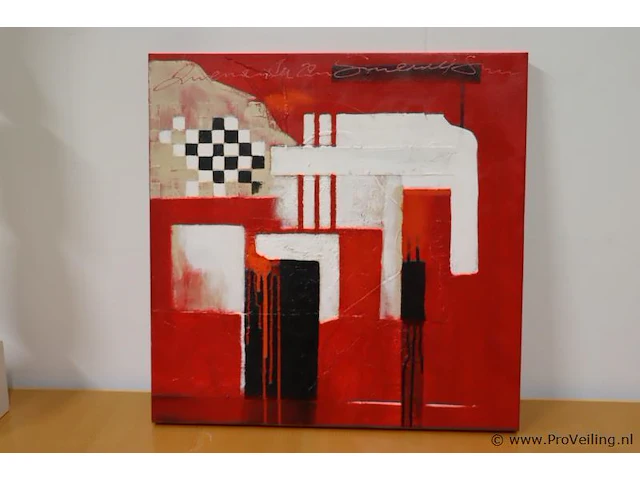 Abstract schilderij - 60x60x5cm - afbeelding 1 van  3