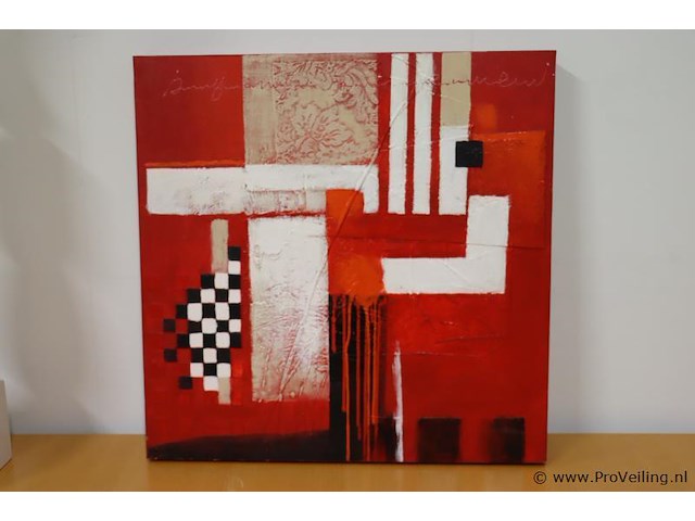 Abstract schilderij - 60x60x5cm - afbeelding 1 van  3