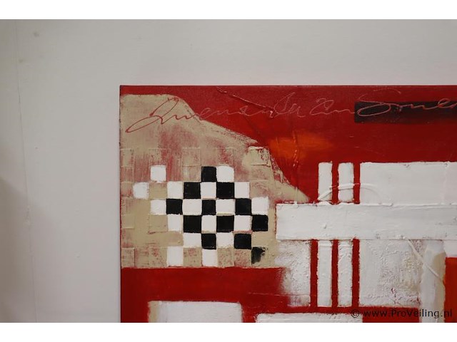 Abstract schilderij - 60x60x5cm - afbeelding 2 van  3