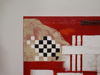 Abstract schilderij - 60x60x5cm - afbeelding 2 van  3