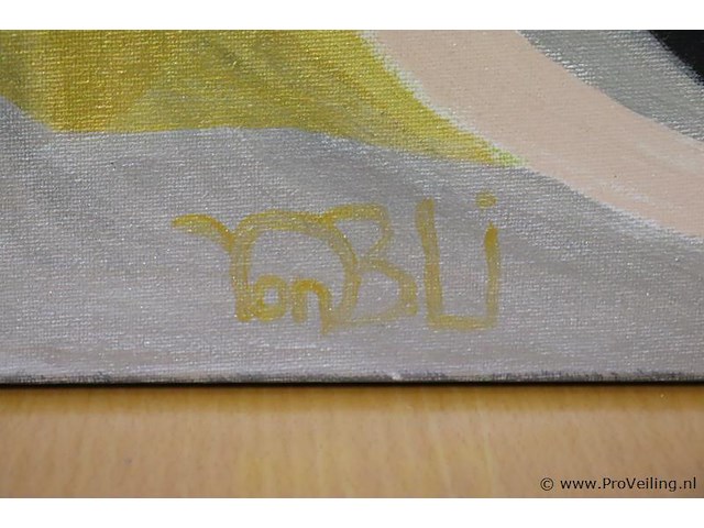 Abstract schilderij - 74x115x1,5cm - afbeelding 4 van  4