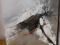 Abstracte schilderijen - 40x40x3,5cm - 2 stuks - afbeelding 2 van  3