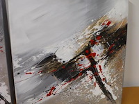 Abstracte schilderijen - 40x40x3,5cm - 2 stuks - afbeelding 3 van  3