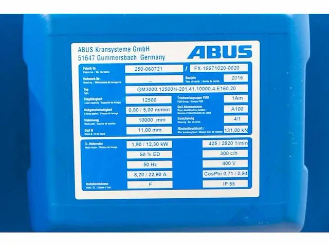 Abus - elv - abus enkelligger bovenloopkraan 12,5 ton - afbeelding 10 van  29