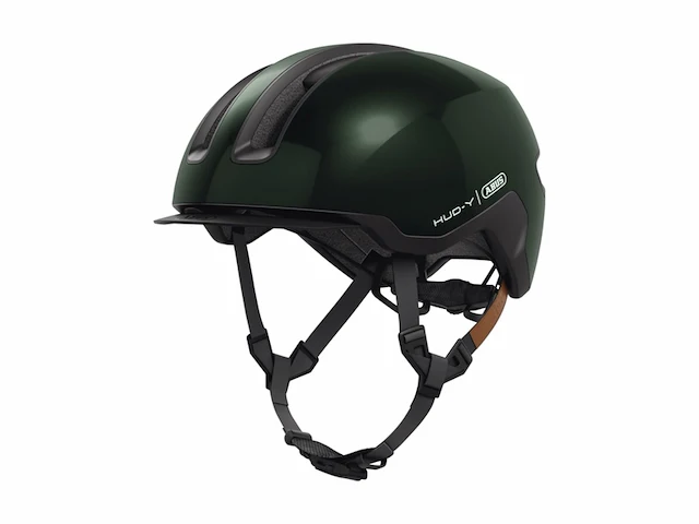 Abus urban-helm hud-y magnetisch oplaadbaar led-achterlicht & magneetsluiting maat m groen - afbeelding 1 van  6