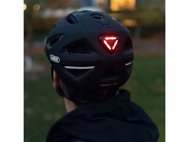 Abus urban-i 3.0 moderne fietshelm met achterlicht voor stadsverkeer zwart, maat m - afbeelding 2 van  4