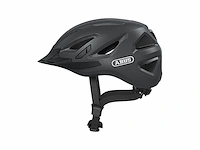 Abus urbani 3.0 moderne fietshelm met achterlicht voor stadsverkeer voor dames en heren donkergrijs maat s - afbeelding 1 van  4