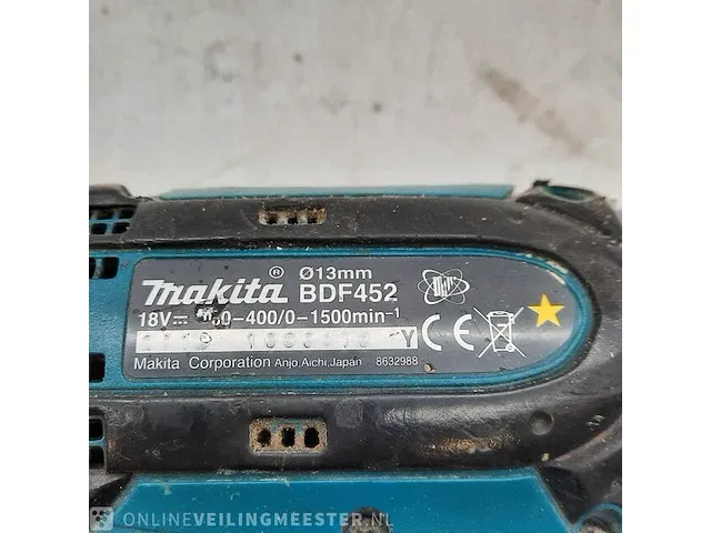 Accu boormachine makita, bdf452, bouwjaar 2019 - afbeelding 6 van  10