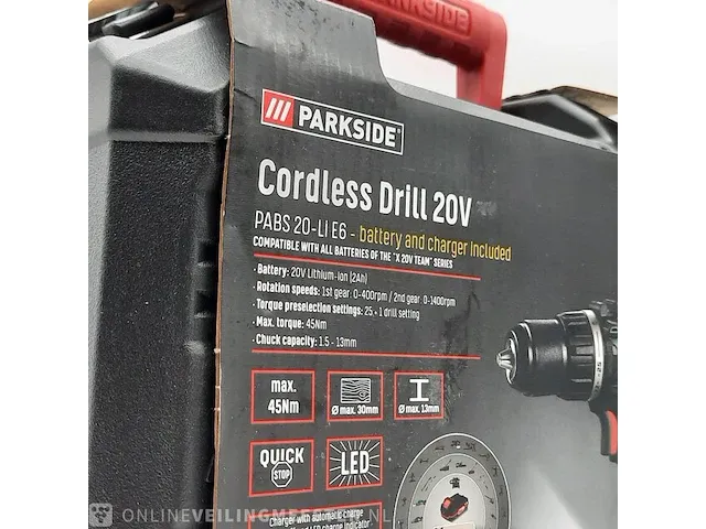 Accu boormachine parkside, cordless drill 20v - afbeelding 6 van  7