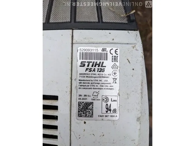 Accu bosmaaier stihl, fsa 135, bouwjaar 2021 - afbeelding 5 van  8