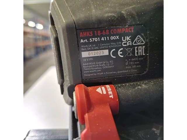 Accu cirkelzaag, würth, ahks 18-68 compact, 2023 - afbeelding 7 van  8
