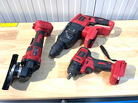 Accu gereedschapsset 3 in 1; boormachine, slagmoersleutel, slijper, 2 accu's en oplader - afbeelding 2 van  12