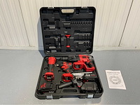 Accu gereedschapsset 3 in 1; boormachine, slagmoersleutel, slijper, 2 accu's en oplader - afbeelding 9 van  12