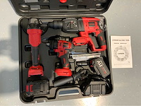 Accu gereedschapsset 3 in 1; boormachine, slagmoersleutel, slijper, 2 accu's en oplader - afbeelding 10 van  12