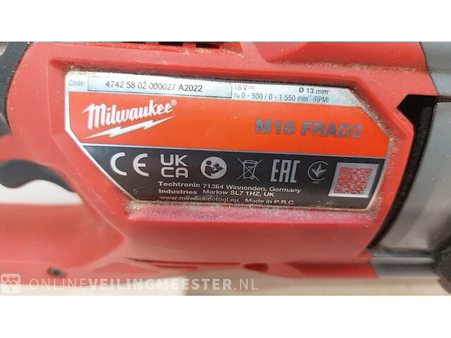 Accu haakse boormachine milwaukee, m18 fra2 brushless, 2022 - afbeelding 8 van  10