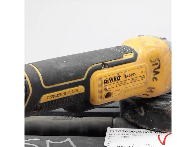 Accu haakse slijper dewalt, dcg405 - afbeelding 9 van  10