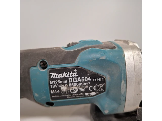 Accu haakse slijper, makita, dga504, 2019 - afbeelding 6 van  7