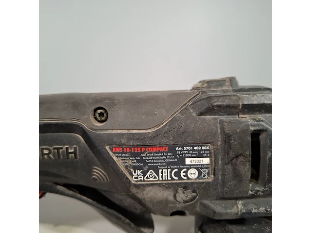 Accu haakse slijper, würth, aws 18-125 p compact, 2021 - afbeelding 6 van  9