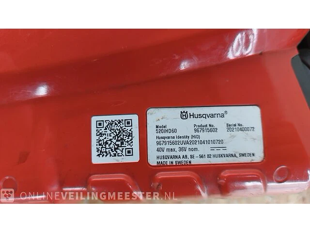 Accu heggenschaar 60cm husqvarna, 520ihd60, bouwjaar 2021 - afbeelding 7 van  7