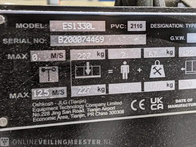 Accu schaarhoogwerker jlg, es1330l, bouwjaar 2022 | 0,9 uur - afbeelding 13 van  39