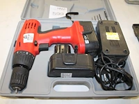 Accu schroefboormachine fairline jads 182 met bitjes, boren, acculader en accu in kunststof koffer. - afbeelding 1 van  1