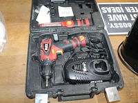 Accu schroefboormachine flex met led lamp, extra accu en acculader in koffer. - afbeelding 1 van  2
