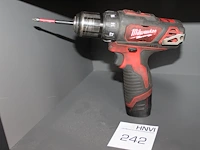 Accu schroefboormachine milwaukee m12 bdd met 2 ah accu.
