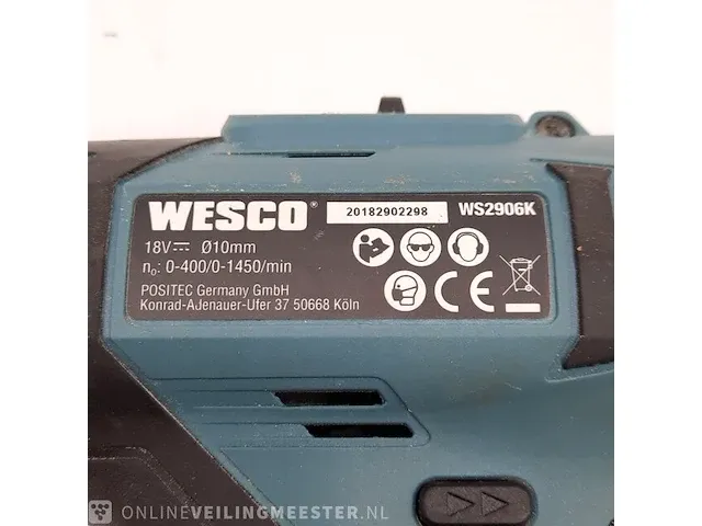 Accu schroefmachine wesco, ws2906k - afbeelding 6 van  8