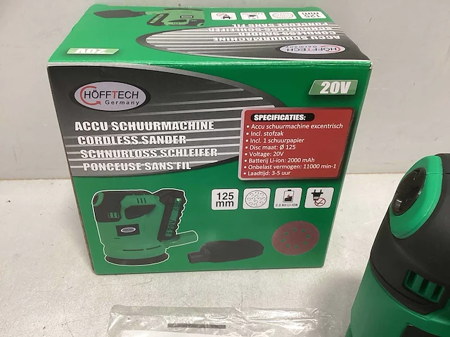 Accu schuurmachine excentrisch 125mm 20v 2000mah - afbeelding 3 van  3